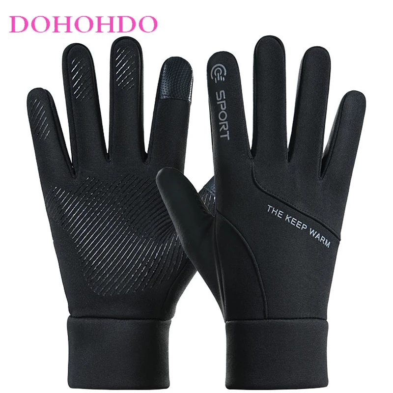 جديد الشتاء قفازات النساء شاشة تعمل باللمس مقاوم للماء الدراجات اللياقة البدنية تسلق الجبال في الهواء الطلق عدم الانزلاق قفازات رياضية الرجال السود Perчатки #1