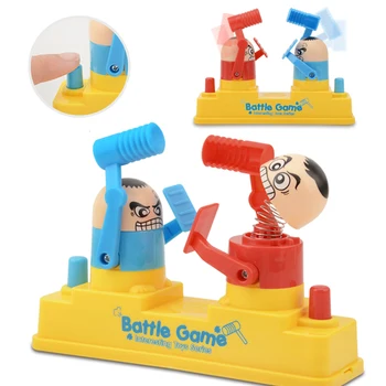 Hammer Battle Toys, Mini Children's Head Knocking Little Man Fighting Table Games Cute Car