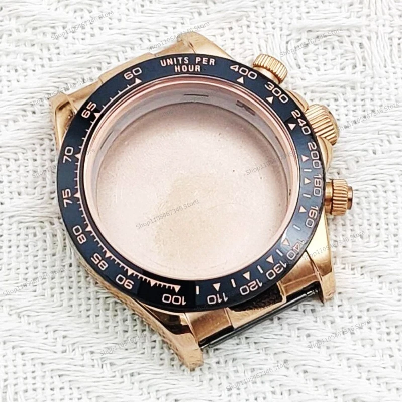 For Watch Accessories 40MM Stainless Steel Watch Case VK63 Movement with First Grain Sapphire Glass