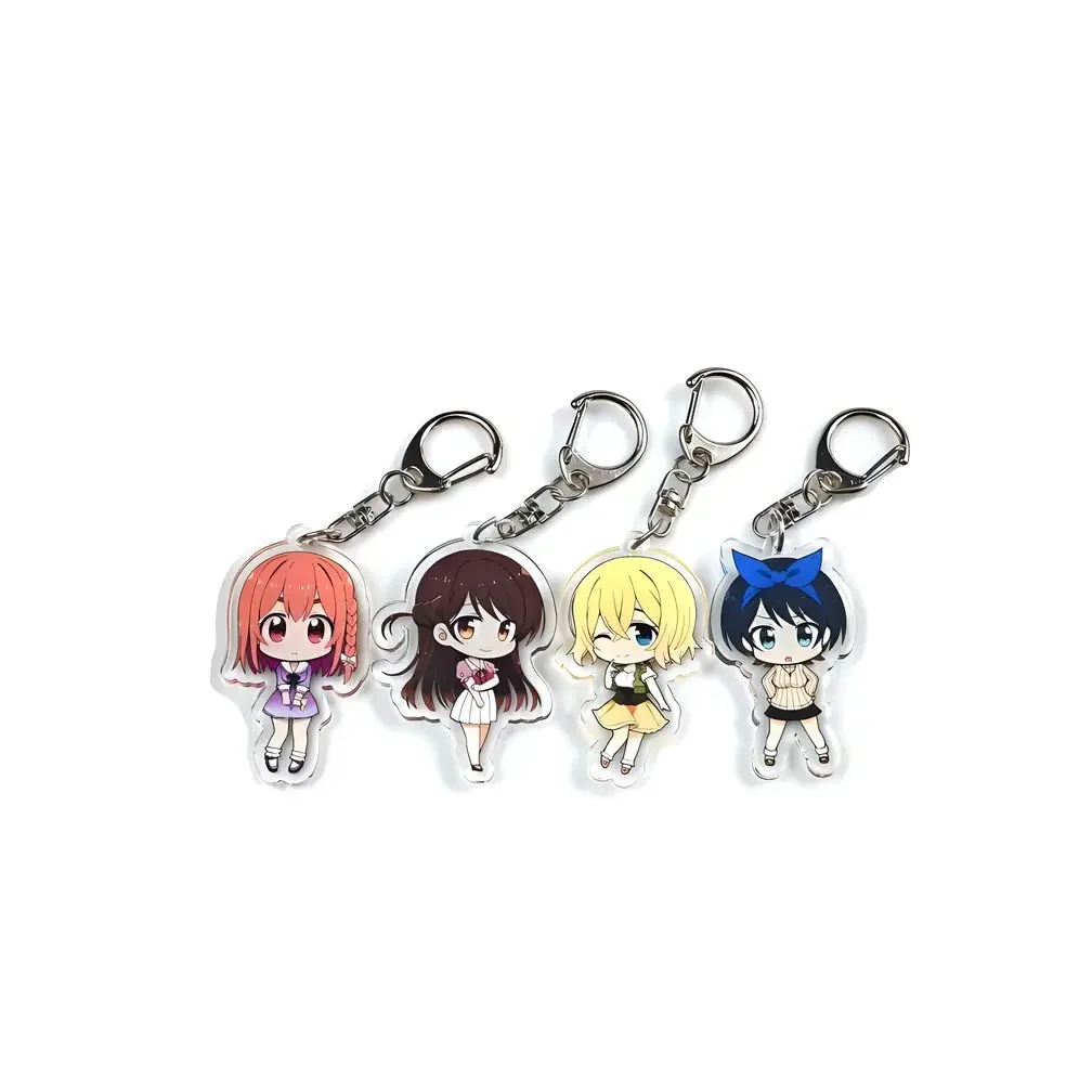 Rent-A-Girlfriend Acrylic Cartoon Anime Pendant Keychains Holder Car Key Chain Key Ring Phone Bag Hanging Gifts Accessories