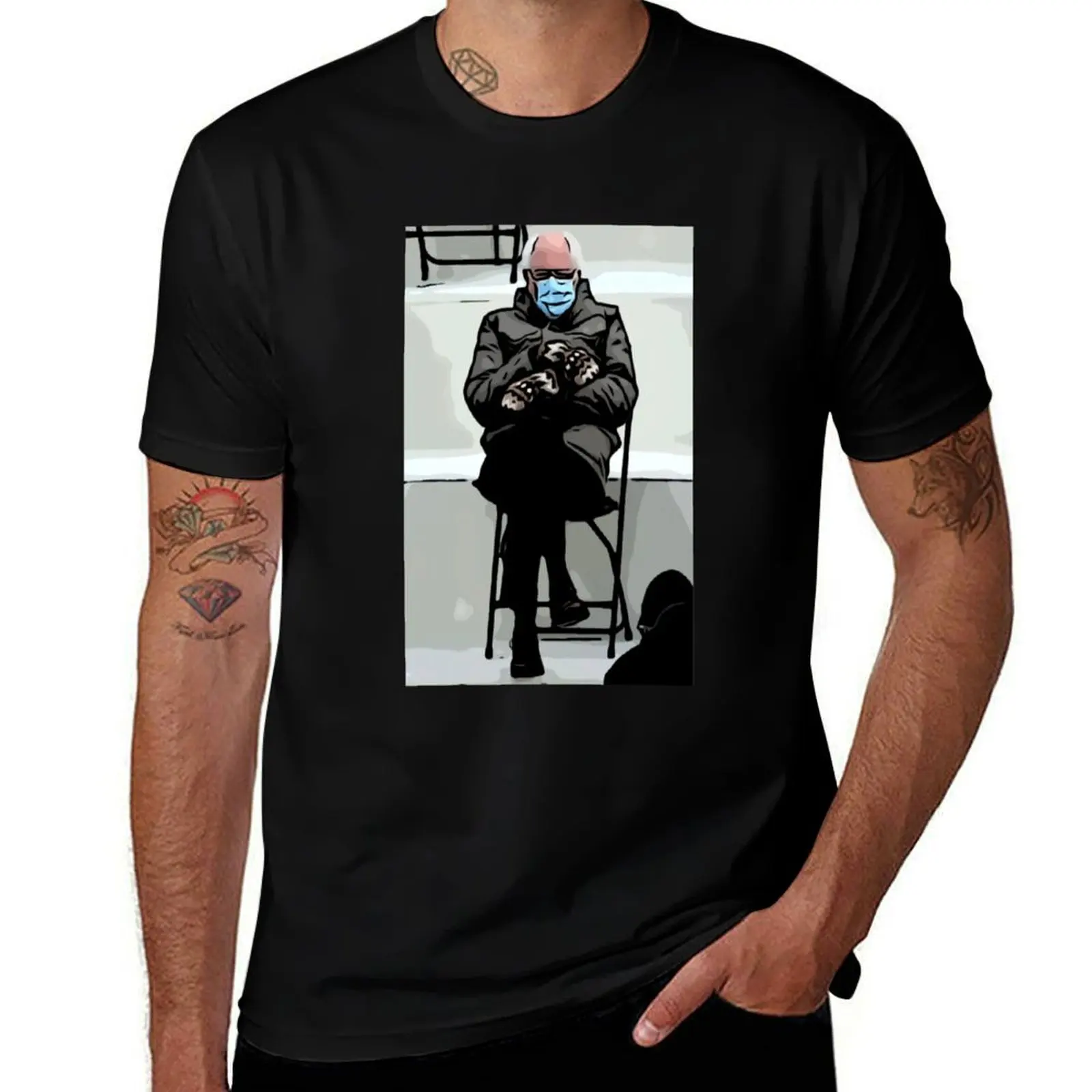 Bernie Big Gloves T-Shirt Thanksgiving Casual Tee T-Shirt