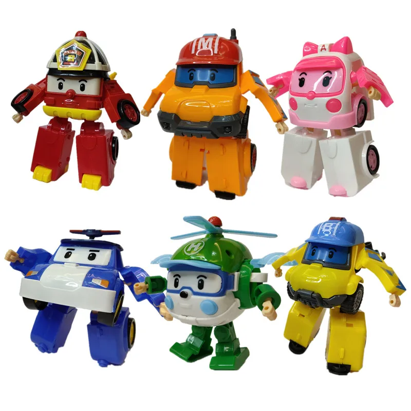 Korea Robot Deformation Policerobocar Transformation Amber Roy Haley Anime Action Figure Certification Kids Toy For Children