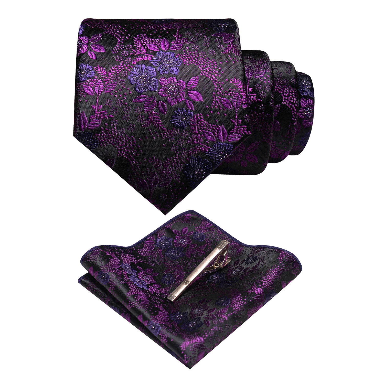JEMYGINS Floral Seide Männer Krawatte Einstecktuch Krawatte Clip Sets Hochzeit Party Krawatte Männer Zubehör Hohe Qualität Gravata – Detail 34