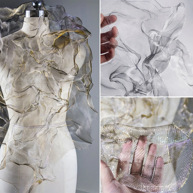 Tela de malla de nube de red de Metal de alambre de acero, tela creativa para manualidades DIY, Material de decoración de fondo para fiesta de boda