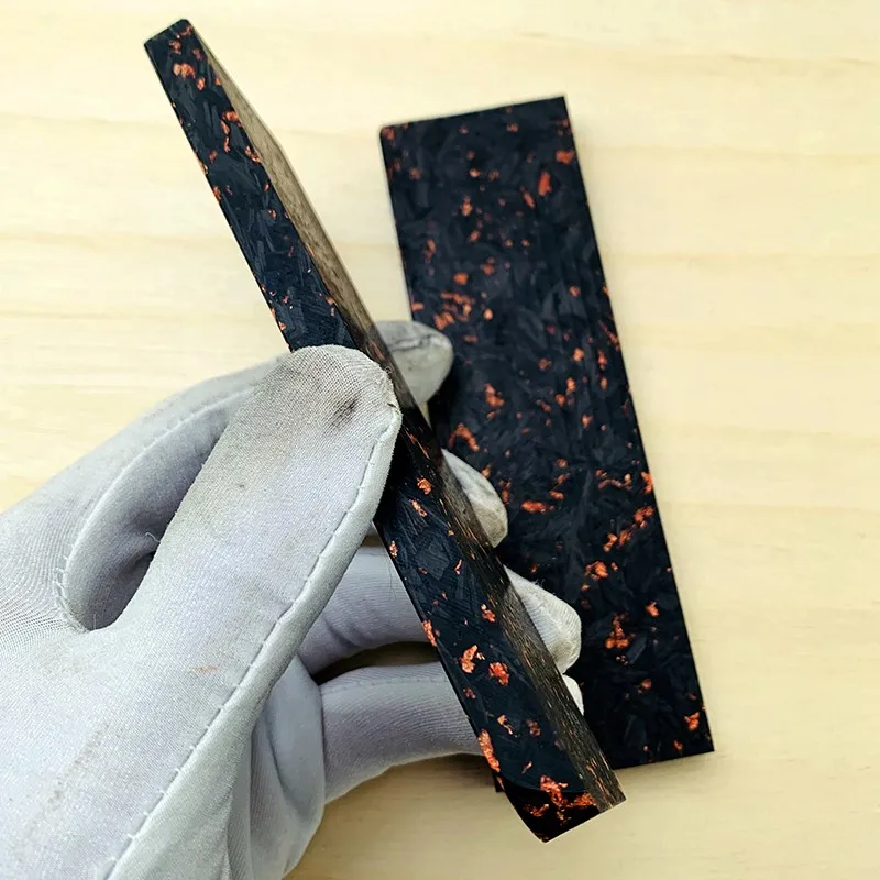 2pcs/lot 7 Sizes Marbling Red Copper Carbon Fiber Resin Filling Material Knife Handle Scales DIY Making Board Plate Patch