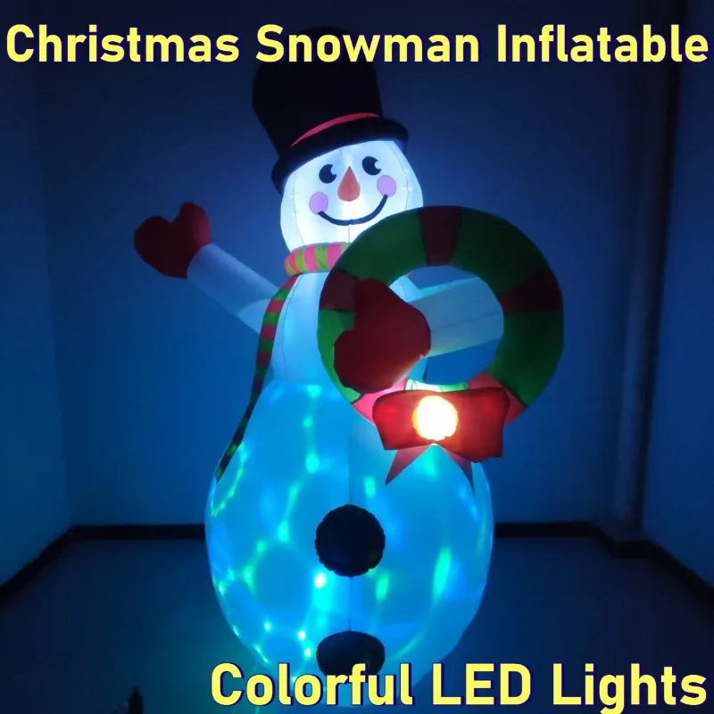

Надувная фигура Снеговика-Венка 1,8 метра для уличных праздничных украшений, рождественский декор для двора и газона