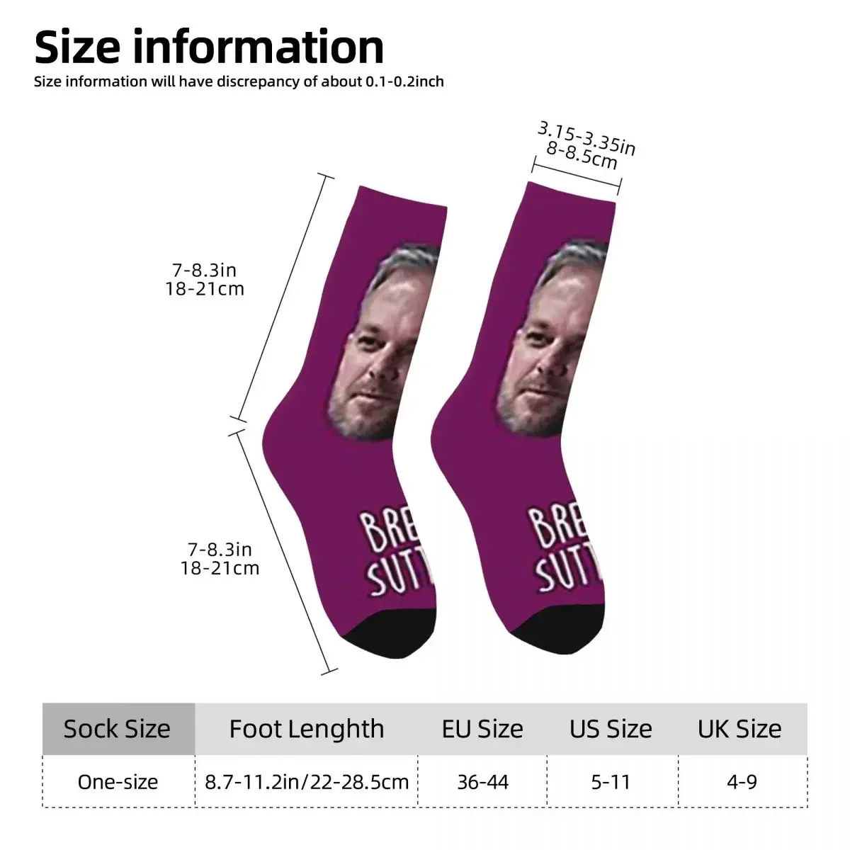 Brett Sutton - Face Pattern Socks Harajuku Sweat Absorbing Stockings All Season Long Socks Accessories Unisex Birthday Present