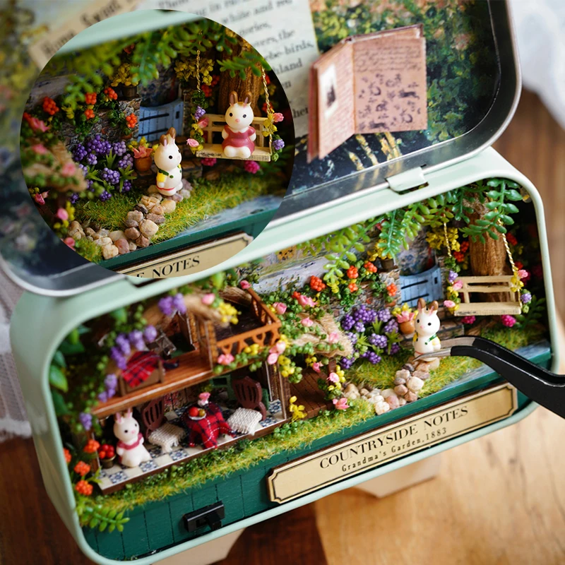 DIY Holz-Puppenhäuser Handgefertigtes Lustiges Box-Theater Miniatur-Box Niedliche Puppenhäuser 3D-Puzzle Bausätze Geburtstagsgeschenk Holzspielzeug – Detail 6