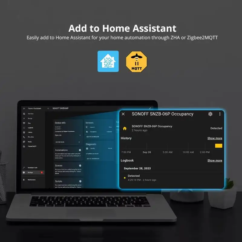 SONOFF SNZB-06P Zigbee Human Presence Sensor Rardar Detector Motion Sensor Smart Home Automation for Alexa Alice ZHA Zigbee2MQTT