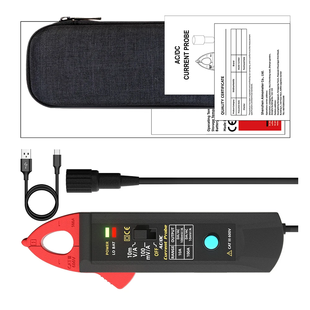 Black for Smart Clamp Meter Non-Contact Tester ABS Material Construction High Accuracy Measurement Up To 100A Capacity
