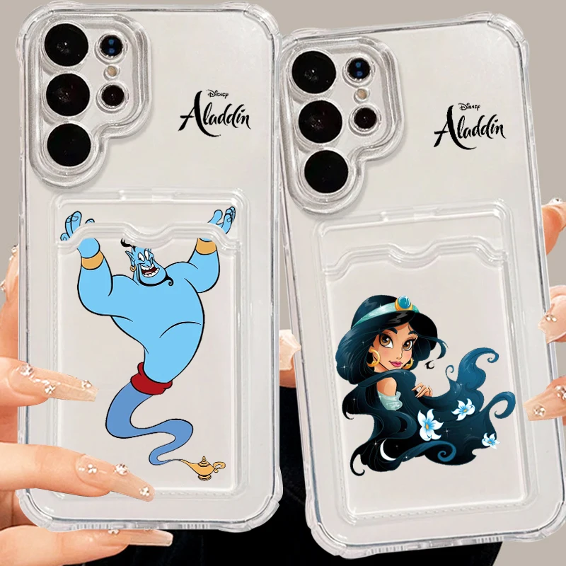 Disney Aladdin Art Classical For Samsung A73 A72 A54 A71 A52 A53 A32 A22 A14 A13 A23 5G Photo Card Bag Transparent Back