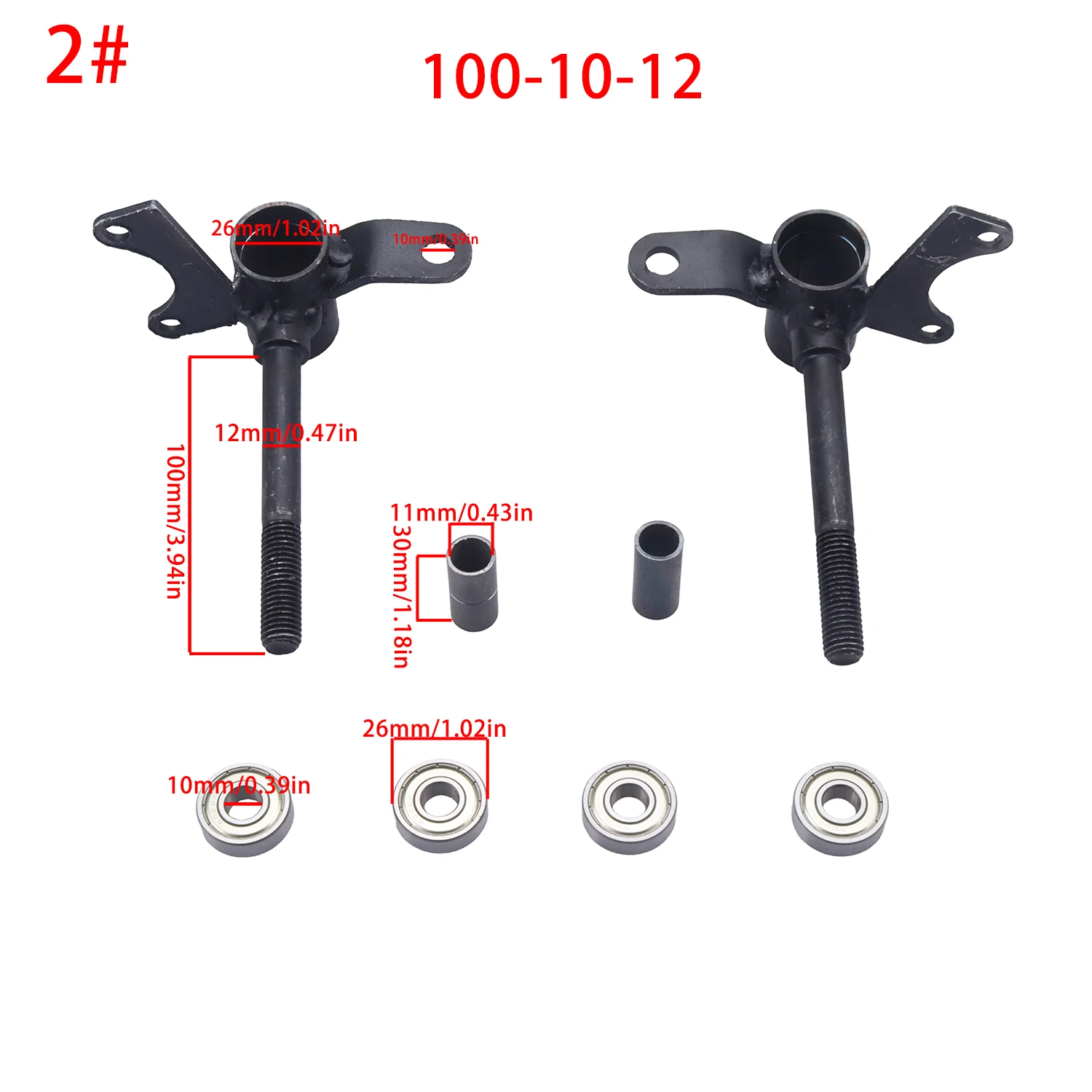 Knuckle Kemudi Depan 10MM 12MM Kompatibel dengan Aksesoris Pengganti untuk Go Kart Listrik Roda Empat dan Beach Buggy