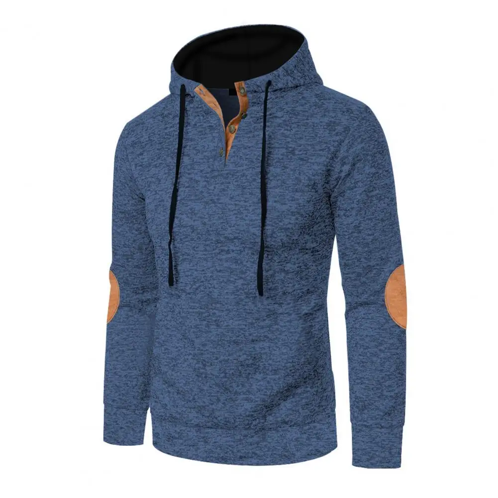 Winter Warm 2025 Men Fleece Lined Hoodie Warm Casual Sweatshirt with Button Hood Cozy Thickened Pullover for Autumn Winter Daily