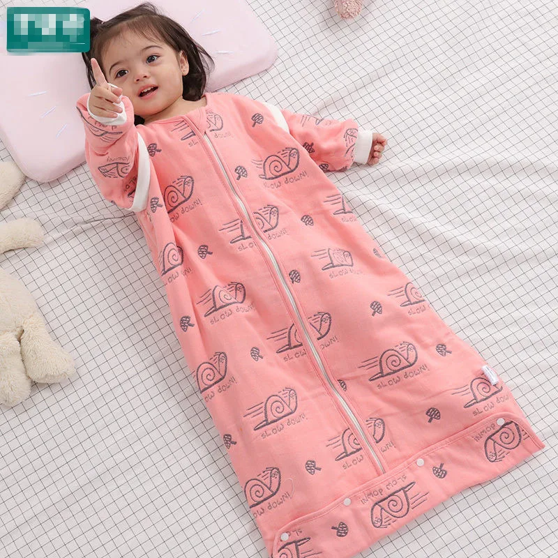 Four-seasons Universal Baby Breathable Sleeping Bag Six-layer Gauze Thin Children's Sleeping Bag New Boys Girls Sleeping Bags