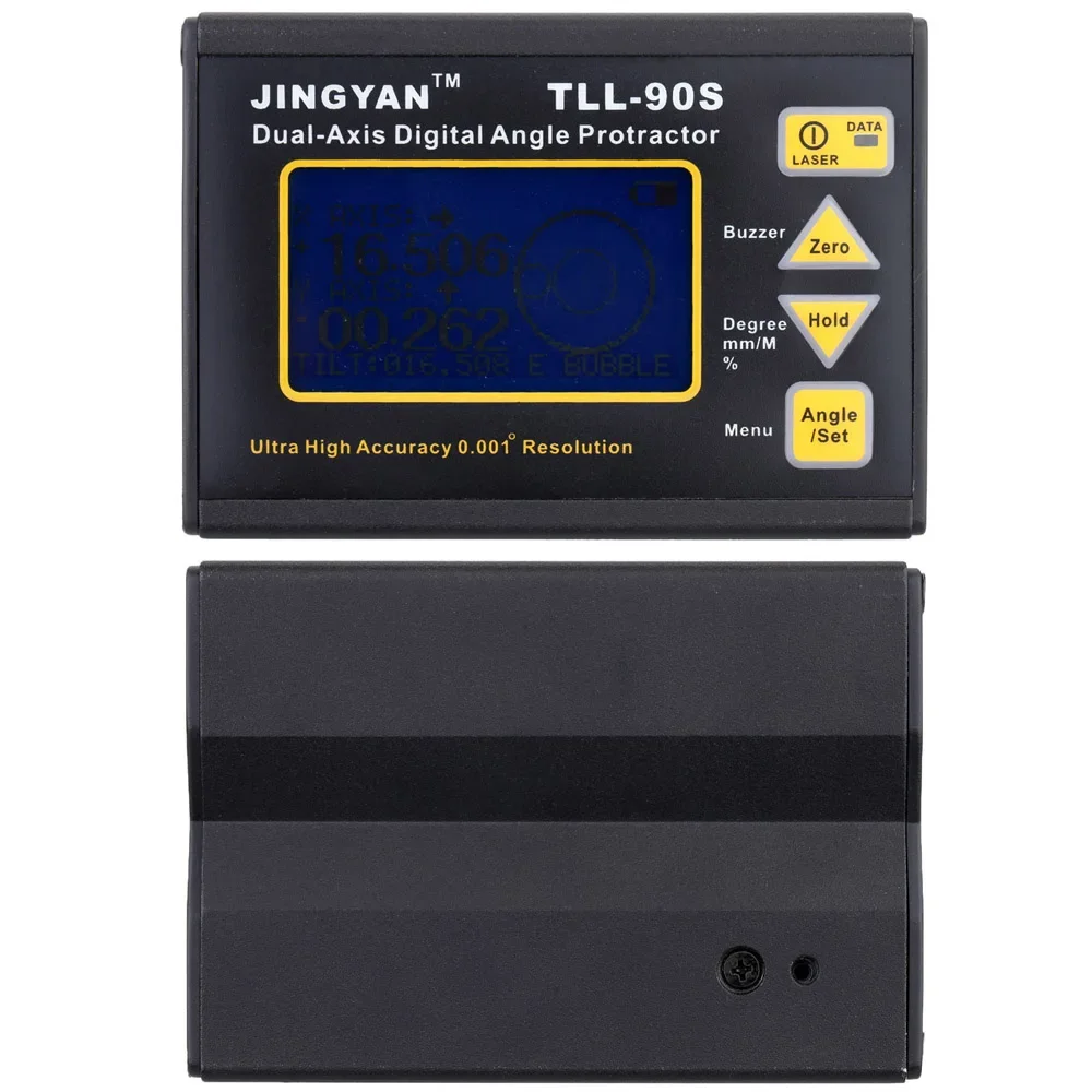 TLL-90S Super High Precision laser level LCD Display Angle Meter 0.005 Professional Dual-axis Digital Laser Level Inclinometer