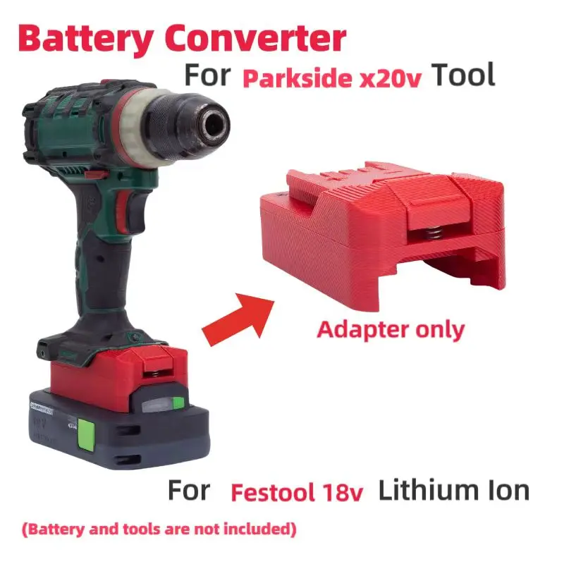 

For Festool 18V Lithium Converter Battery Adapter to Parkside X20V Power Tool (Not include tools and battery)