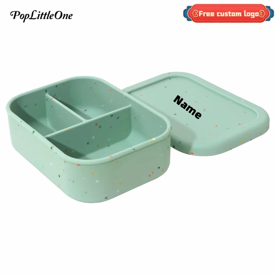 Personalized Name 1Pc Baby Silicone Feeding Lunch Box Eating Training Dinner Plate Microwaveable Keep Fresh Lunch Box Baby Stuff