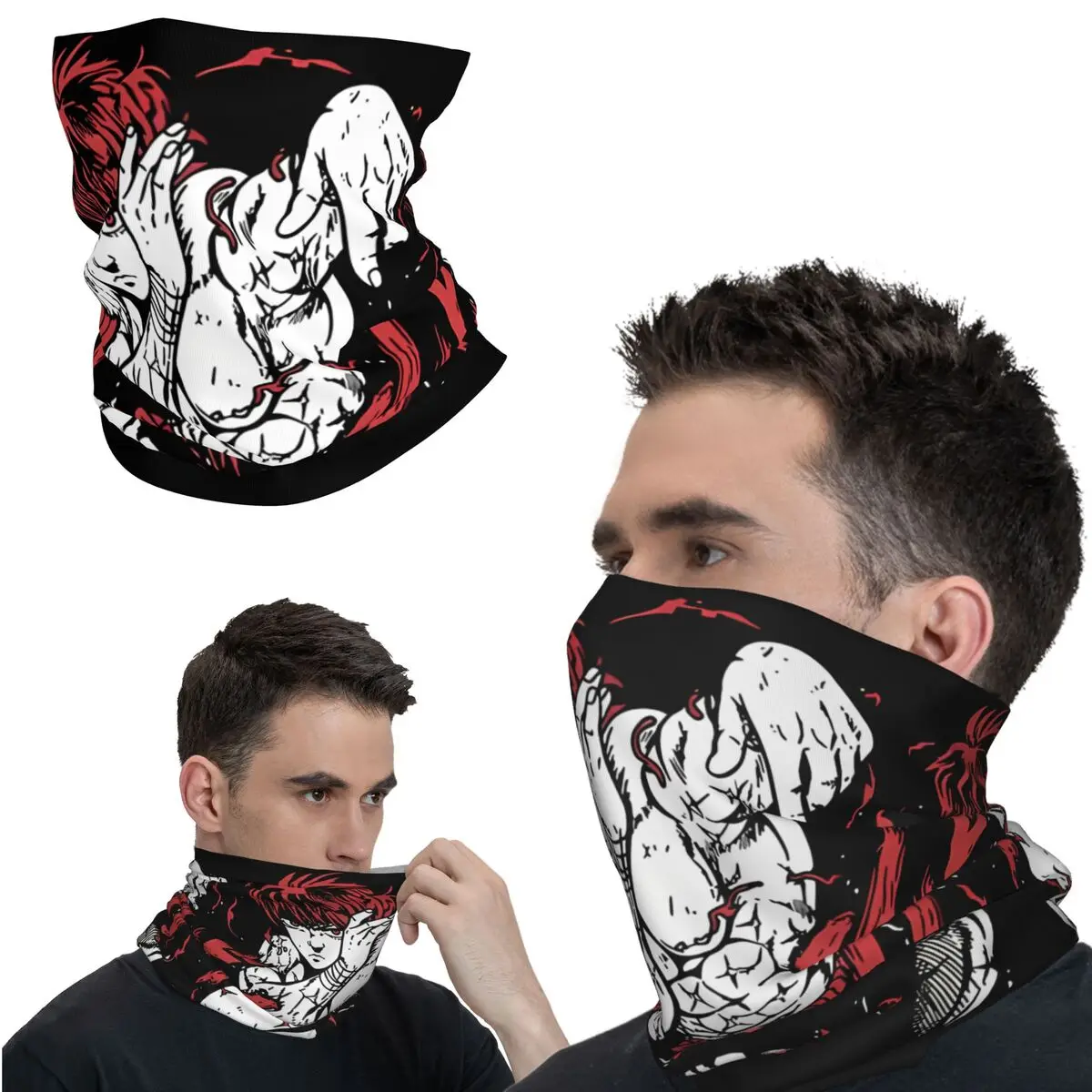 Fantastic Motocross Bandana Neck Gaiter Printed Baki Hanma Face Scarf Running Unisex Adult Breathable