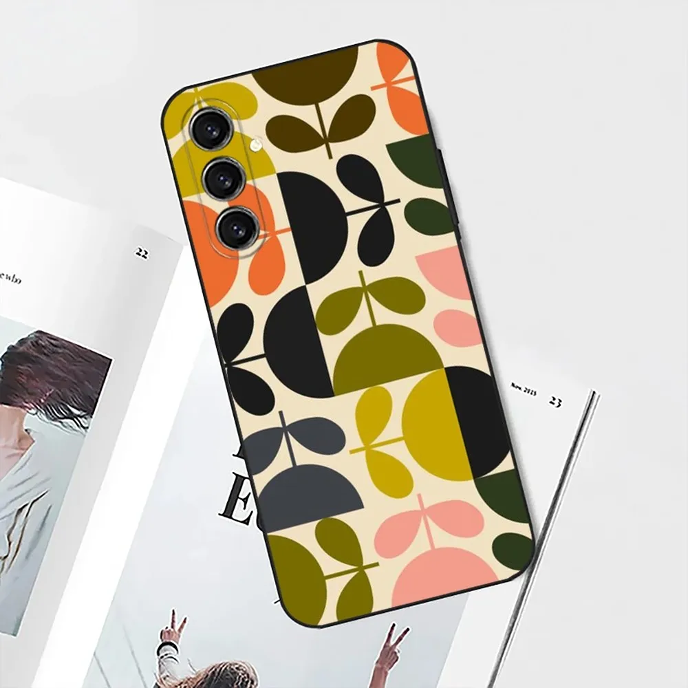 حافظة هاتف متعددة الجذع Orla K-Kiely Folio لهاتف سامسونج S25، S24، S21، S22، S23، S30، Ultra، S20، Plus، Fe، Lite، Note، 10 غلاف ناعم أسود