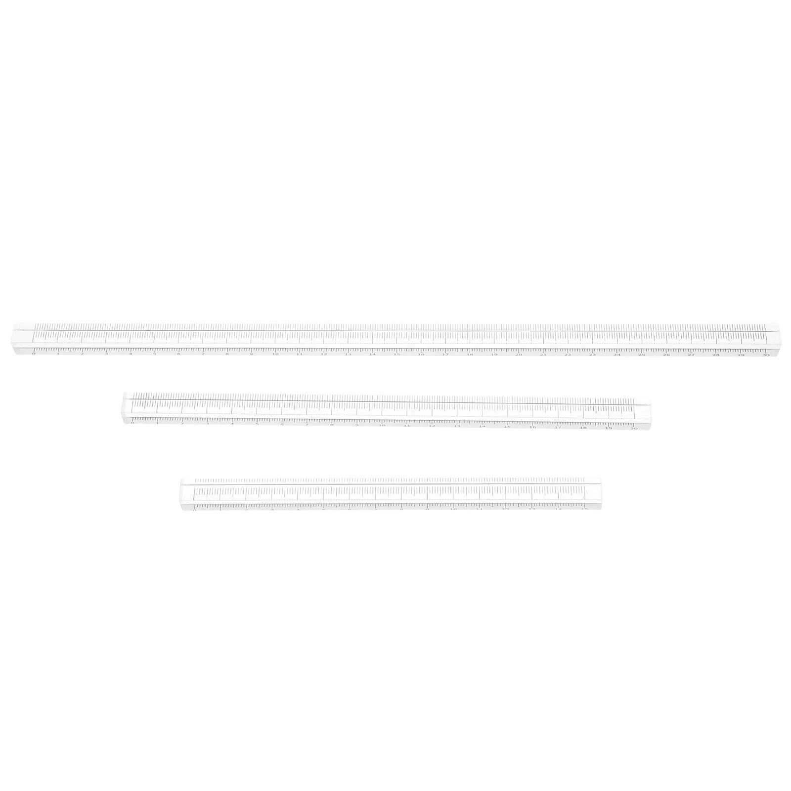 3 Pcs Transparent Ruler Set Scale Rulers for School Straight Engineering Scrapbook Acrylic Office Classroom
