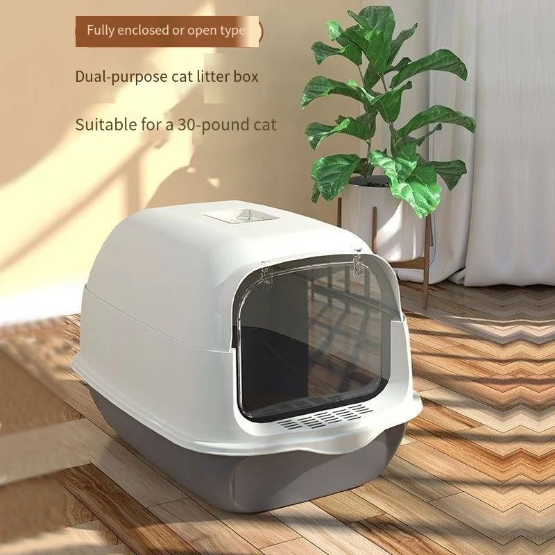 1 stücke Haustier katzentoilette spritzwassergeschützte wc vollständig versiegelt anti-leckage anti-geruch katze wc schublade kunststoff sandkasten hygiene tablett