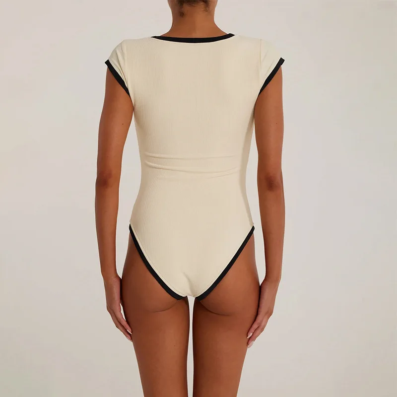 Bikini One Piece Swimsuit 2026 Vintage Retro Swimwear Women Swimsuit Zip Up Bathing Suit Beachwear Monokini Female Swimming Suit