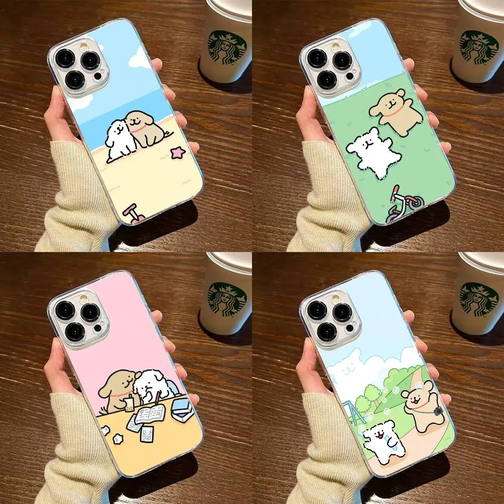 

Line Dog Phone Case For iPhone17,16,15,14,13,12,11 Plus,Pro Max Soft Transparent Cover