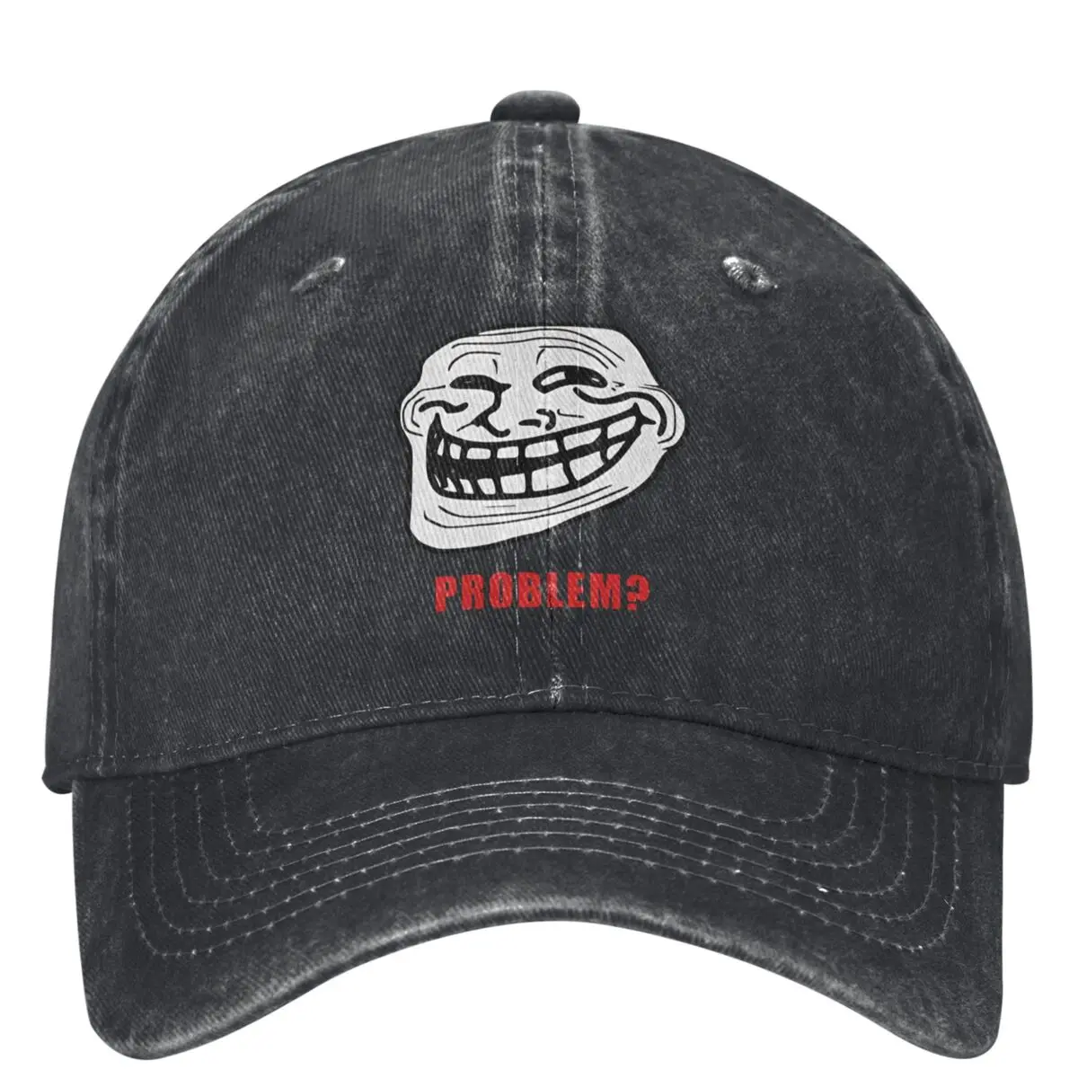 TROLLFACE MEME RAGE COMIC FUNNY TROLL JOKE INTERNET Denim Baseball Cap Running Hats Couple Women Sunshade Baseball Caps