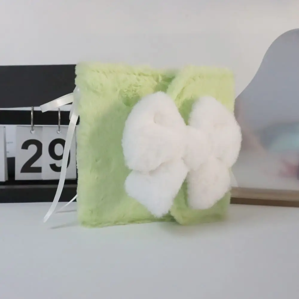 Plush Cartoon Plush Photocard Holder 2 Grids PVC Idol Photo Album Shell Cartoon Bow Photocards Collect Volume Notebook