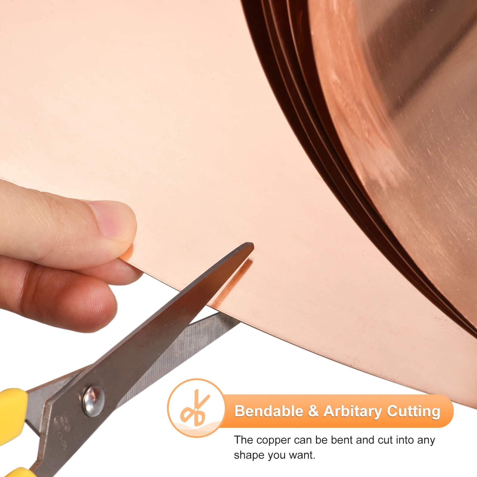 Copper Sheet Copper Belt Roll 99.9% Pure Copper Ultra-thin 0.02-0.8mm Foil Plate Grounding Conductive Length 3500mm Width 50-300