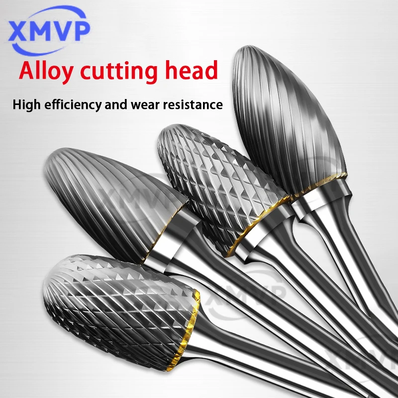 Hard Alloy แฟ้มโรตารี่ 6x16 ขนาดใหญ่เครื่องตัดไม้หัว,เครื่องบดไฟฟ้าเจาะบิต,เหล็กทังสเตนโลหะบด