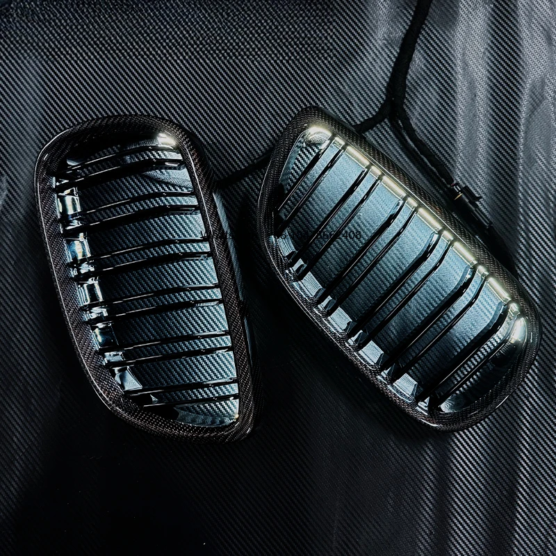 

LED luminous Racing Grills for E46 E92 E93 E60 E61 E63 E64 E84 E83 E70 E71 E85 E86 E89 Carbon Fiber Front Grille Replacement