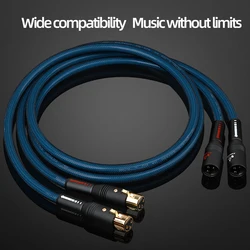 ATAUDIO HiFi XLR Audio Cable OCC Silver Plated Core with 3 Pin 2XLR Balanced Male/Female Connector Cable for Microphone Mixer