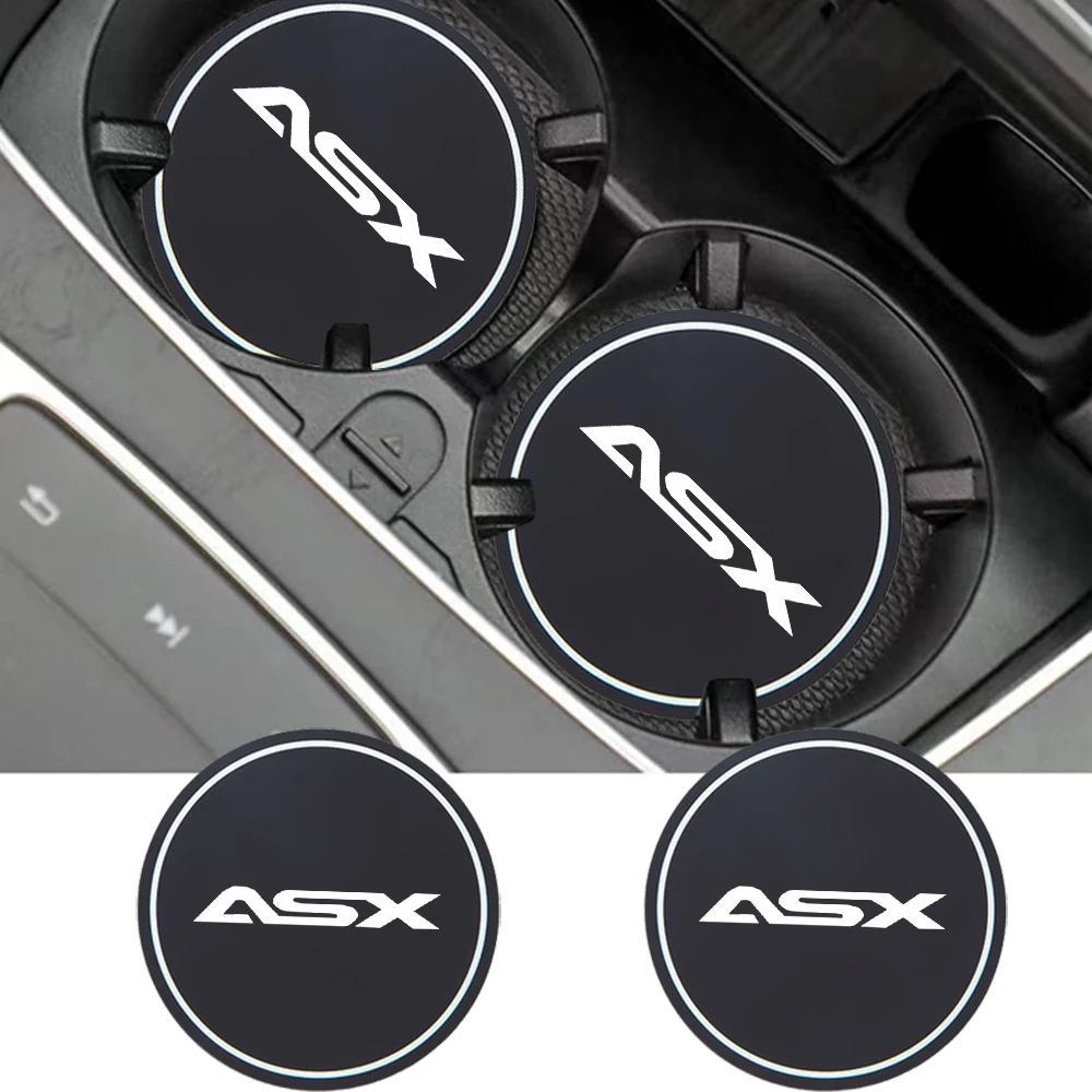 

2pcs Car Coasters Non-Slip Pad Water Cup Drink Mat For Mitsubishi ASX Logo 2018 2019 2020 2021 2022 2023