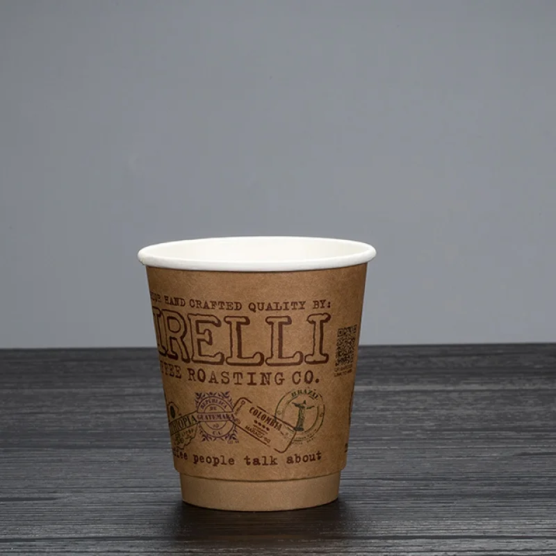 Customized productLOKYO 8OZ 12OZ 16OZ Disposable Double Wall paper cup Takeout Coffee Cup With Lids