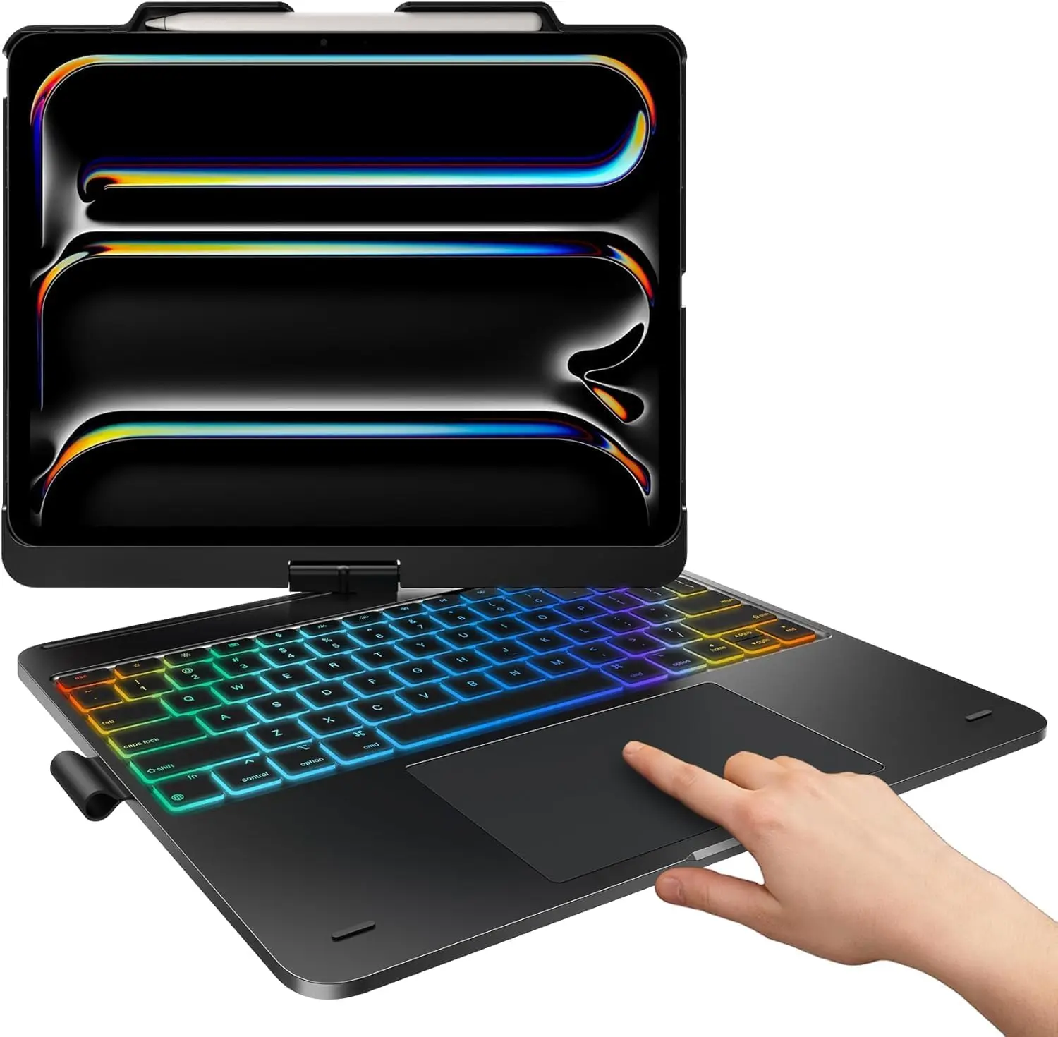 Keyboard Case for iPad Pro 13" 2024/2025, iPad Air 13" 2024/2025/2026, iPad Pro 12.9", Trackpad, 360 Rotatable, Backlit