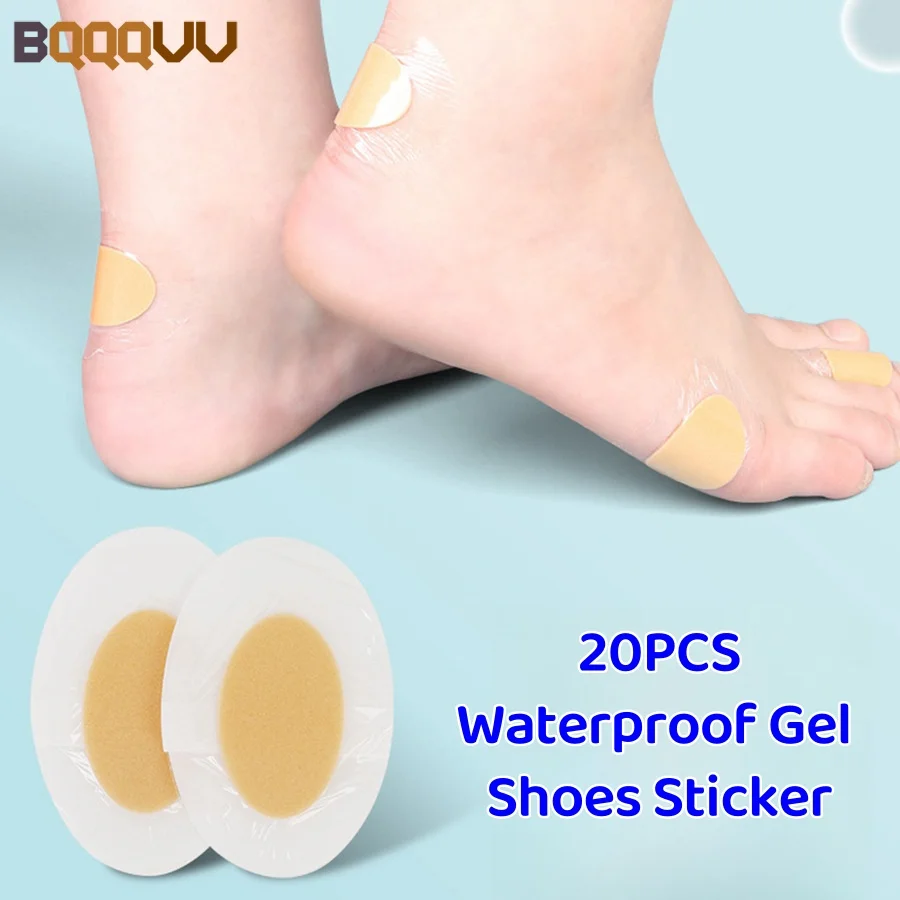 20PCS Soft Waterproof Gel Shoes Sticker,Hydrocolloid Patch Blister Protector Relief Pain,Blister Bunion Corrector Callus Remover