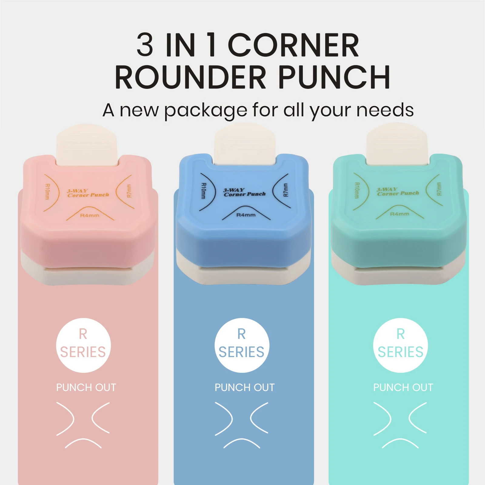 Imagem -02 - Corner Rounder Punch em Cortador de Canto para Card Making Laminado Cardstock Scrapbooking mm mm 10 mm 3-way