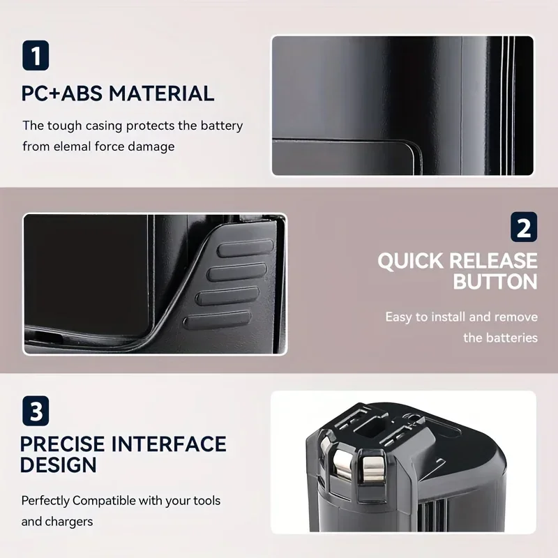 لبوش 10.8 فولت/12 فولت 3000 مللي أمبير بطارية ليثيوم أيون ل BAT411/412A/413A/PS20-2 ، قابلة للشحن ، شحن سريع ، طويلة الأمد