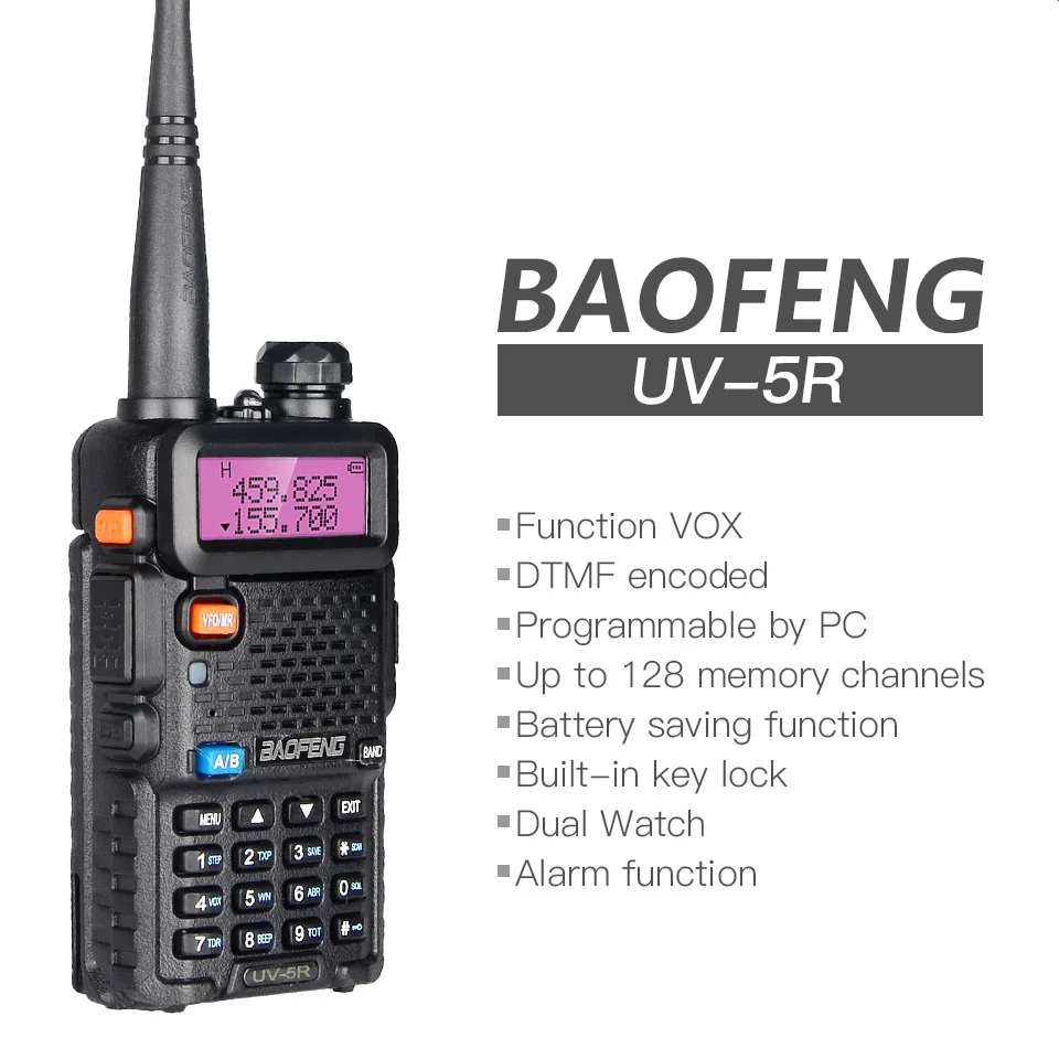 10pcs BAOFENG UV 5R 8W Long Range Walkie Talkie UV-5R Ham Radio hf Transceiver VHF UHF Scanner Radio Stations Amateur for Hunt