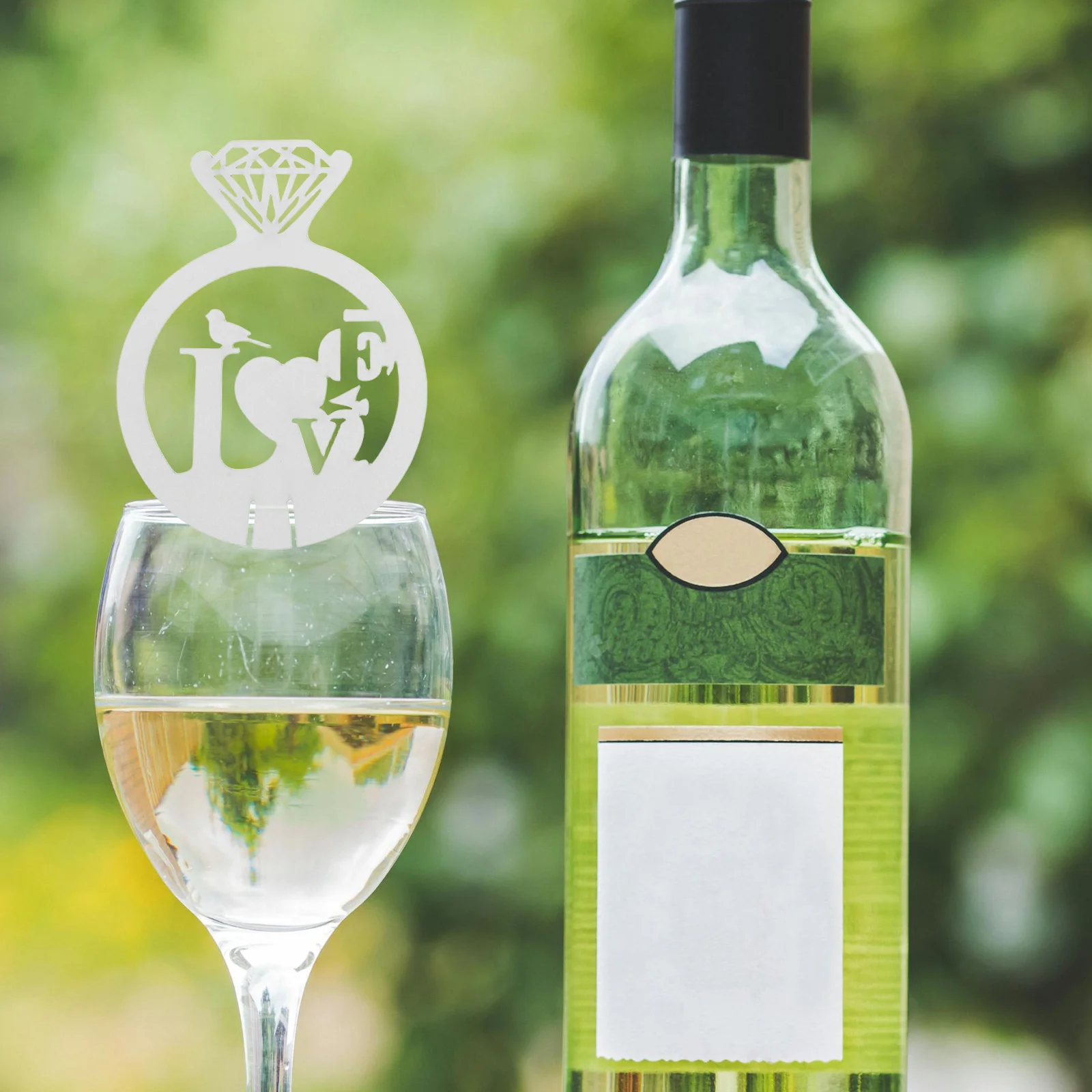 

50Pcs Wedding Wine Glass Paper Charms Stylish Drink Identifiers Flute Beverage Tags Party Wine Charm Set Cocktail Cup Identifier