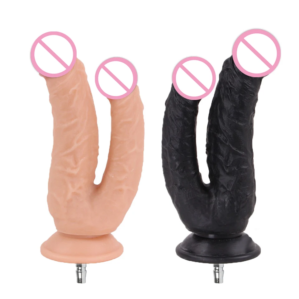 ROUGH BEAST Double-end Dildo for Quick Air Sex Machine Women and Men Masturbation Machine Attachments Adult Erotic Products