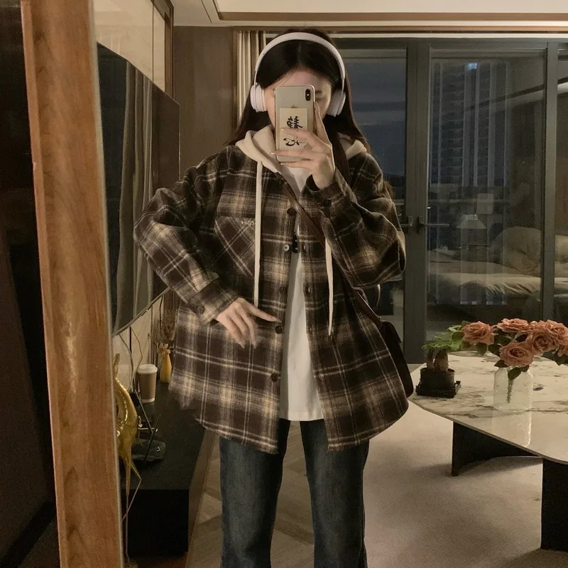 

Женская свободная куртка с капюшоном в корейском стиле, весна 2022, новая студенческая куртка в стиле Харадзюку