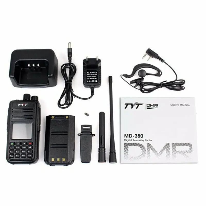 2pcs Original Walkie Talkie TYT MD-380 UHF 400-480MHz 1000CH 5W (DMR) CTCSS/DCS Two Way Radio