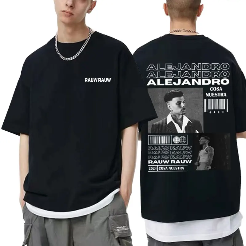 Rauw Alejandro Cosa Nuestra Graphic T-shirts Men Women Fashion Hip Hop Trend T Shirts Men's Casual Oversized Tshirt Short Sleeve