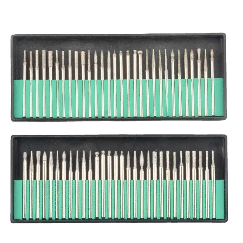 30 pz 3/2.35mm gambo frese diamantate Set aghi abrasivi diamantati utensili manuali per incisione levigatura lucidatura vetroceramica