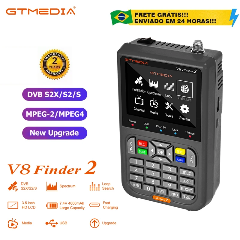 Original GTMEDIA V8 Finder 2 Satellite Signal Finder Metter DVB-S/S2/S2X 1080P HD VS ST-5150 V8 FINDER PRO WS6933 WS6980 WS-6906