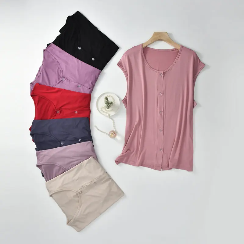 Cooling Vest Open Front Mature women's Tank Tops Summer Drop Shoulder Sleeveless Tee Top Outerwear summer Cardigan