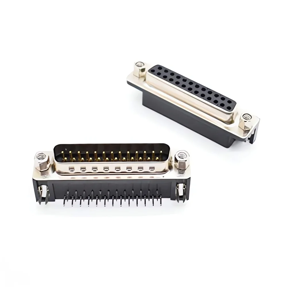 DR25 DB25 D-SUB Angle Angled 25 Pin Female Male PCB Mount Socket Connector for VGA Serial Port Adapter