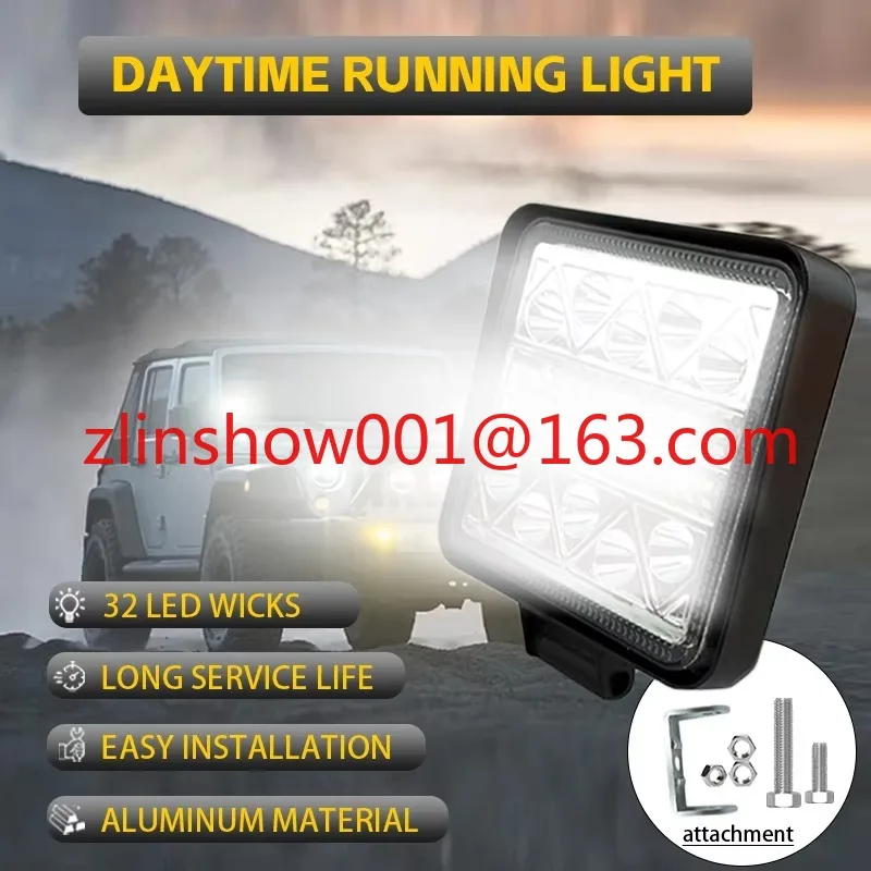 

12 В 3-дюймовый 96 Вт светодиодный рабочий фонарь квадратные прожекторы для мотоциклов для 4x4 внедорожника грузовика внедорожника ATV трактор